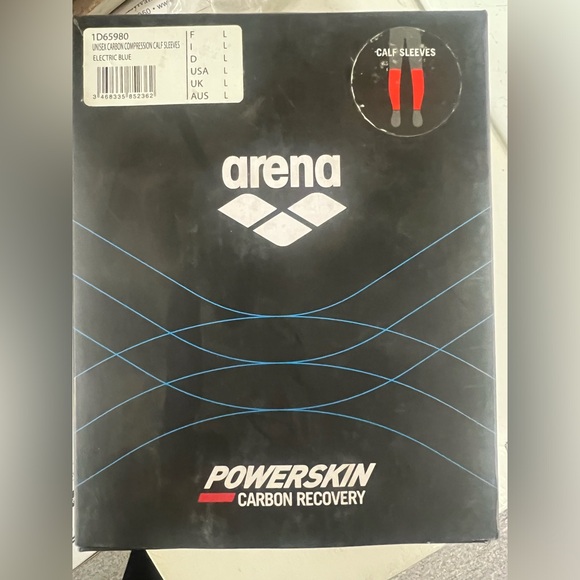🔥🔥SET- Arena Unisex Carbon Compression Arm & Calf Sleeves Size L NWT - Picture 8 of 8